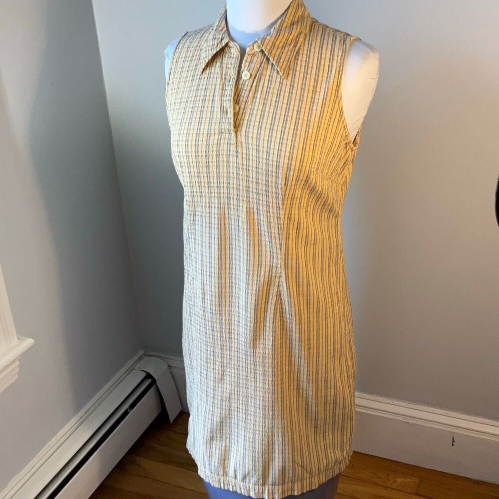 Vintage Liz Claiborne Petites Lizsport Waffle Weave Dress, 8P. Butter Yellow Sum - Picture 6 of 15